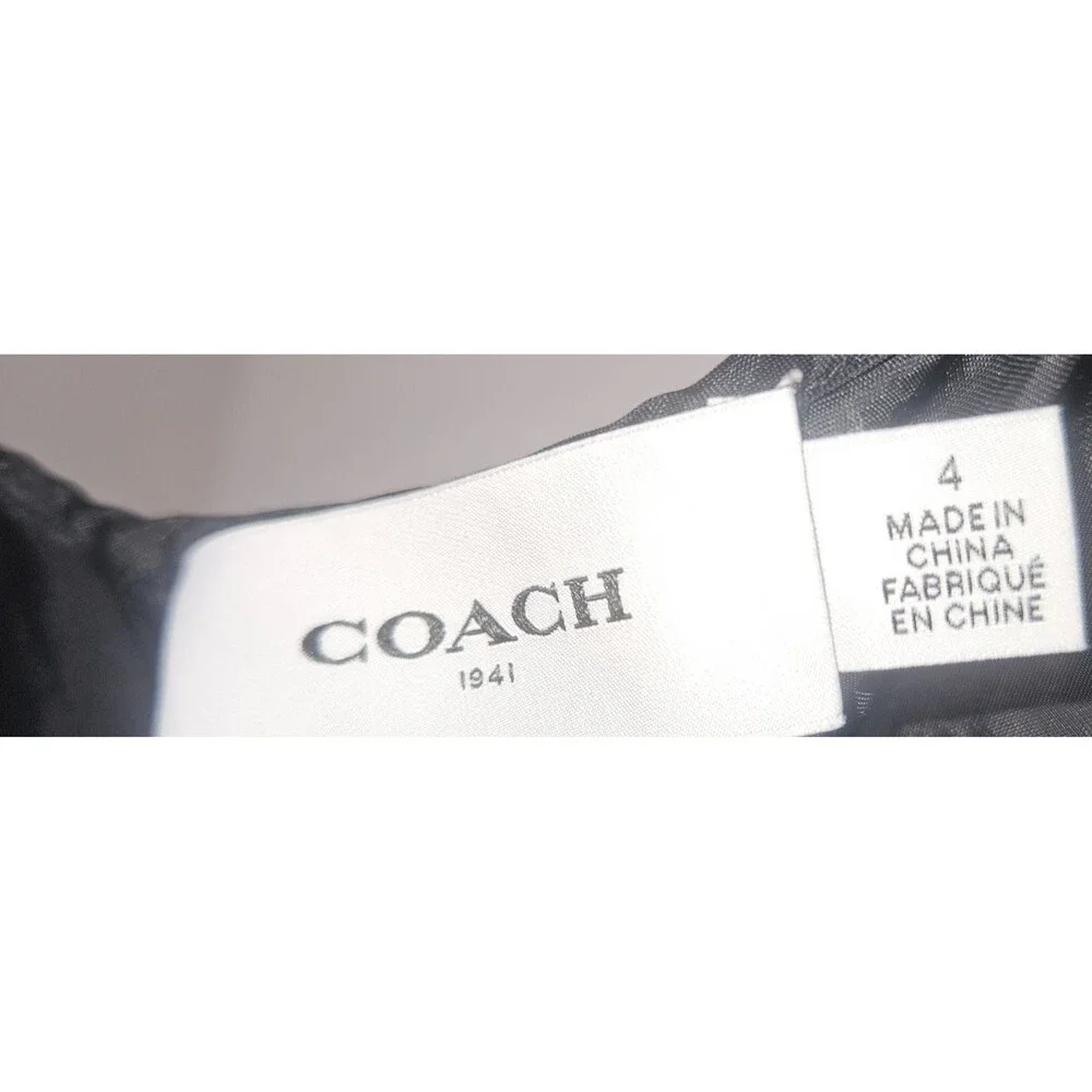 Coach 1941 Black Cupro Slip Dress Womens Size 4 Satin Mini Adjustable Straps